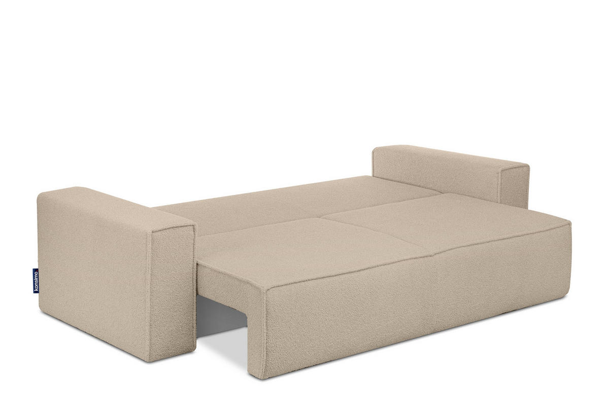 3-SITZER-SOFA NAPI II mit Schlaffunktion, hellbeige - Beige, Textil (244/89/101cm) - KONSIMO®