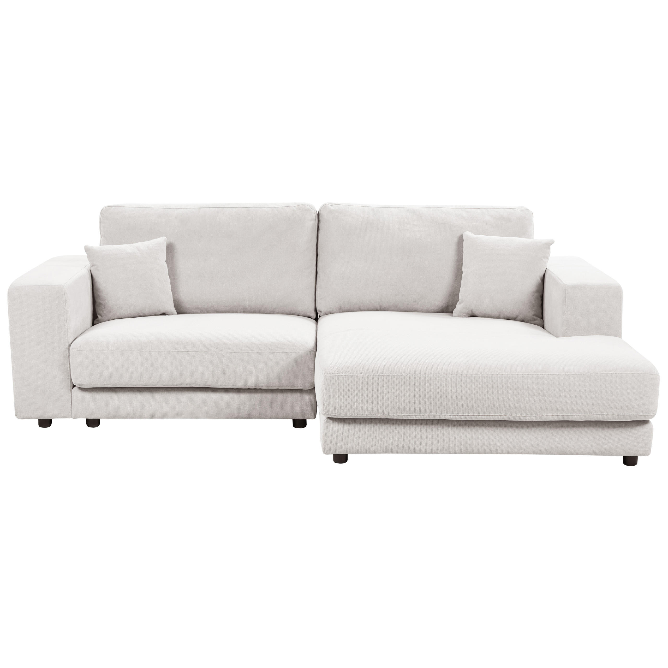 3-SITZER-ECKSOFA cremeweiß rechtsseitig Lofoten - Schwarz/Weiß, Textil (250/190cm) - Beliani