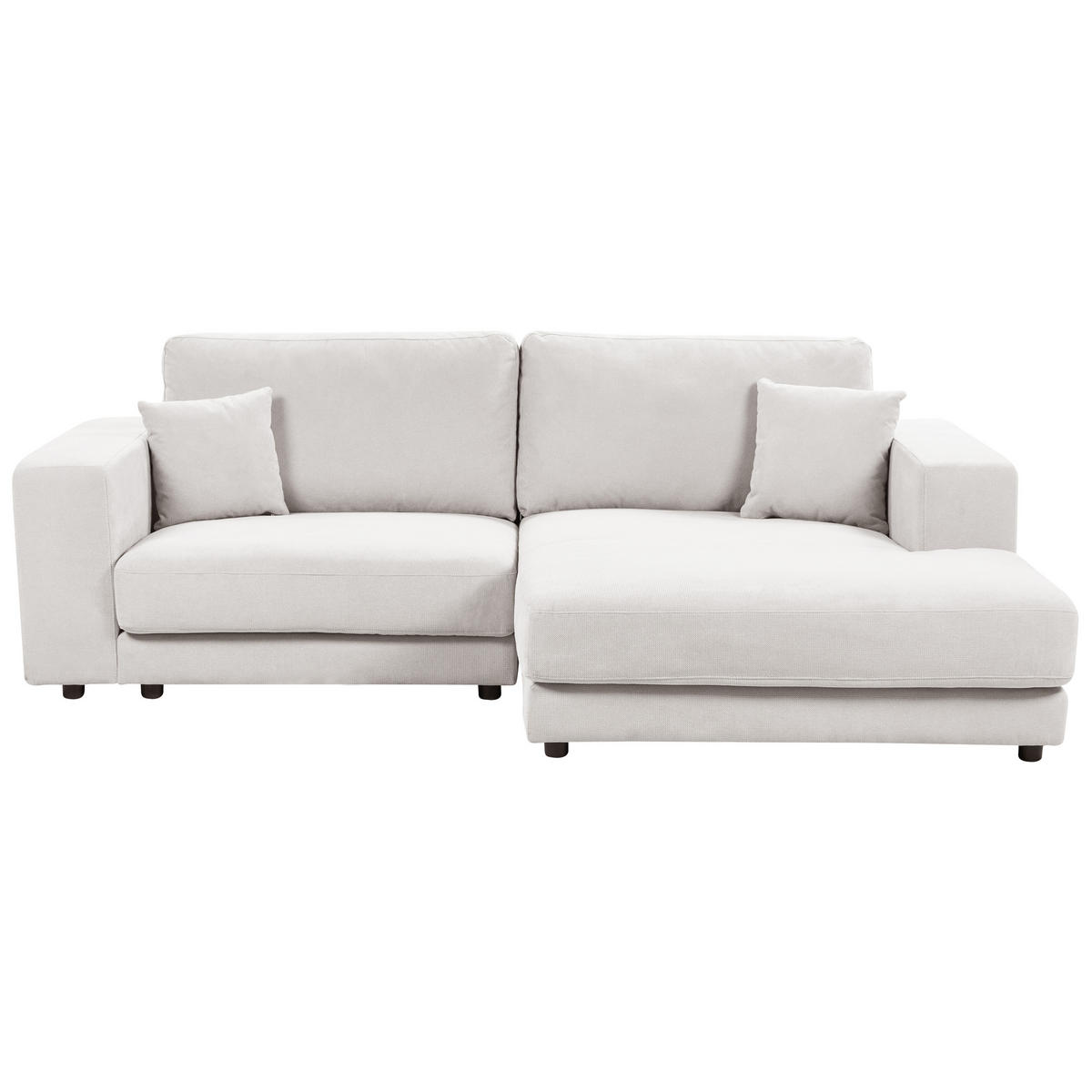 3-SITZER-ECKSOFA cremeweiß rechtsseitig Lofoten - Schwarz/Weiß, Textil (250/190cm) - Beliani
