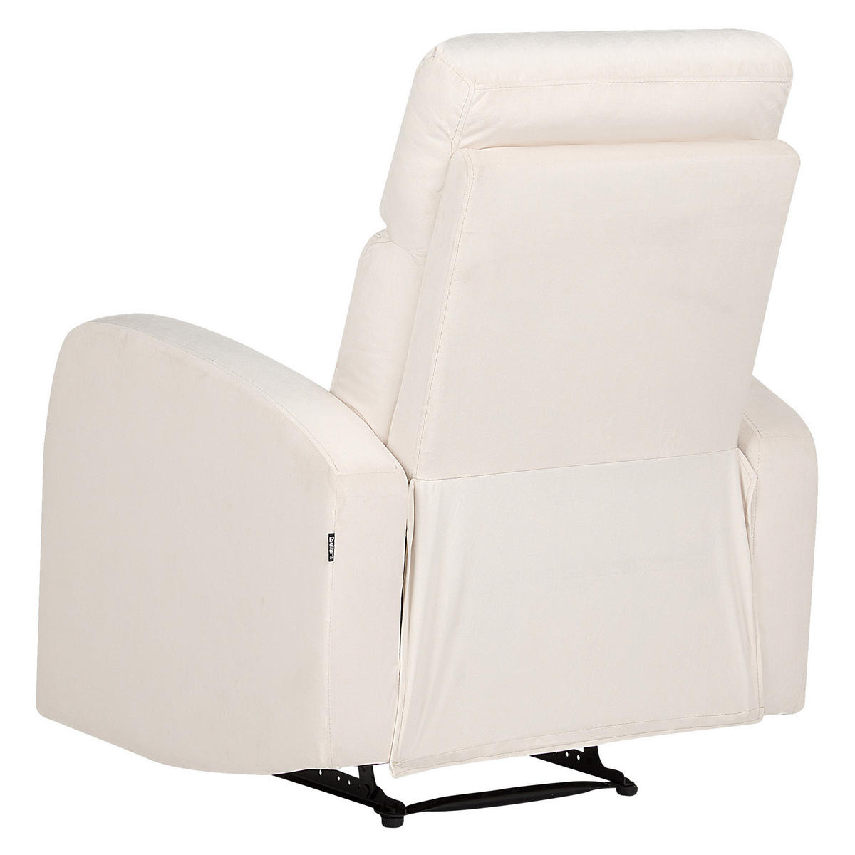 SESSEL Samtstoff creme manuell verstellbar Verdal - Weiß, Textil (76/102/62cm) - Beliani
