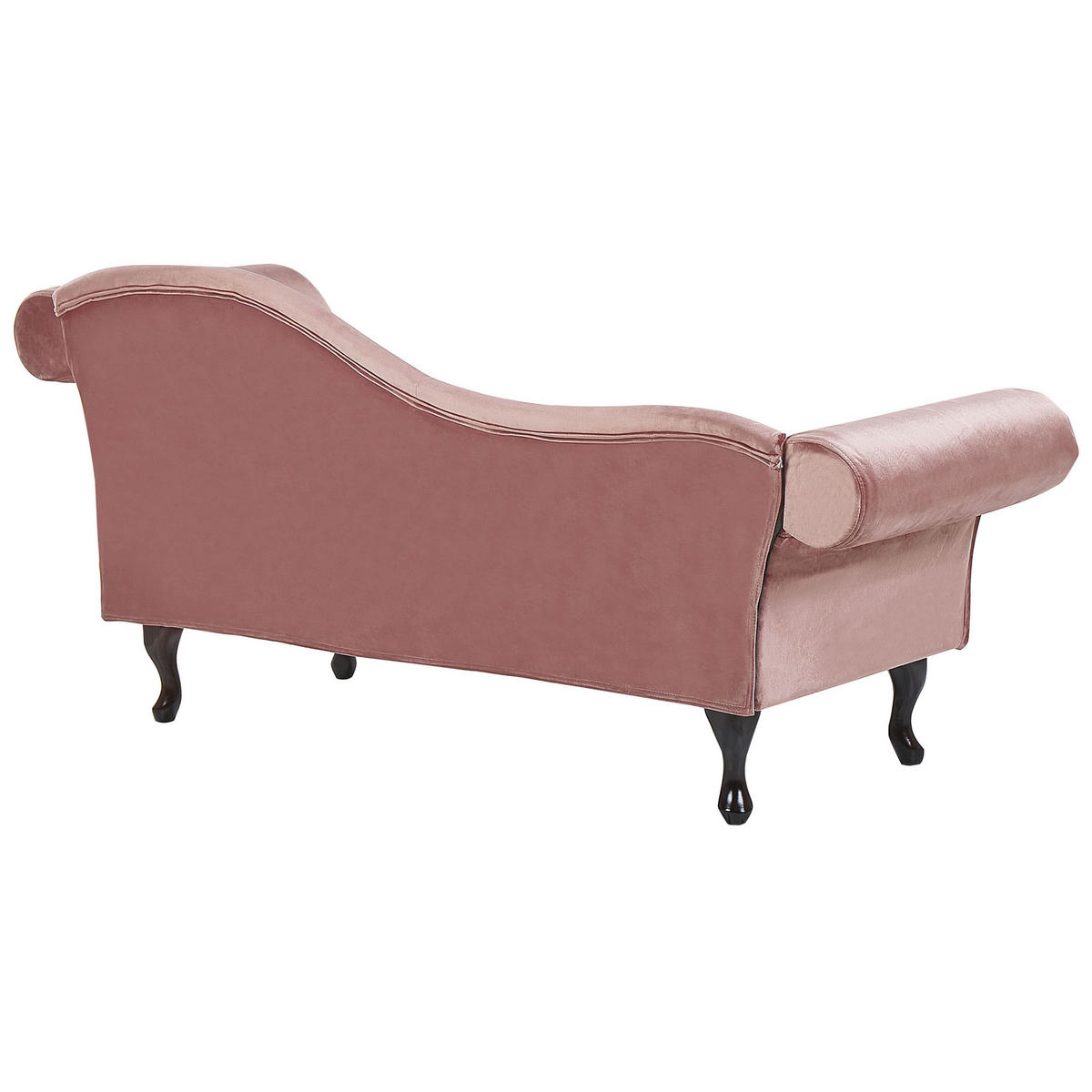 CHAISELONGUE Samtstoff rosa rechtsseitig Lattes - Pink, Textil (188/87/59cm) - Beliani