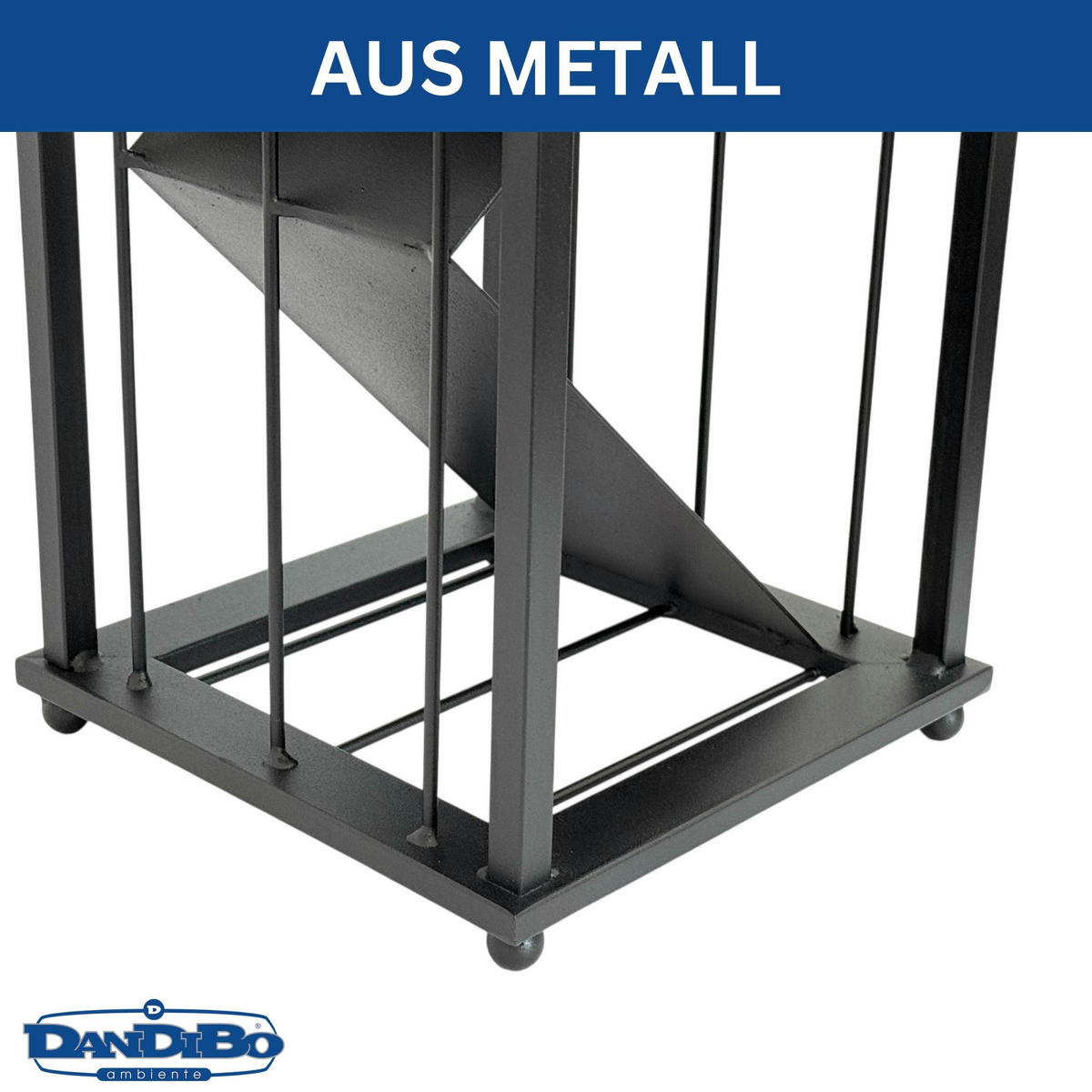 WEINREGAL Metall Schwarz Stehend Flaschenregal - Schwarz, Metall (21/90/21cm) - DanDiBo