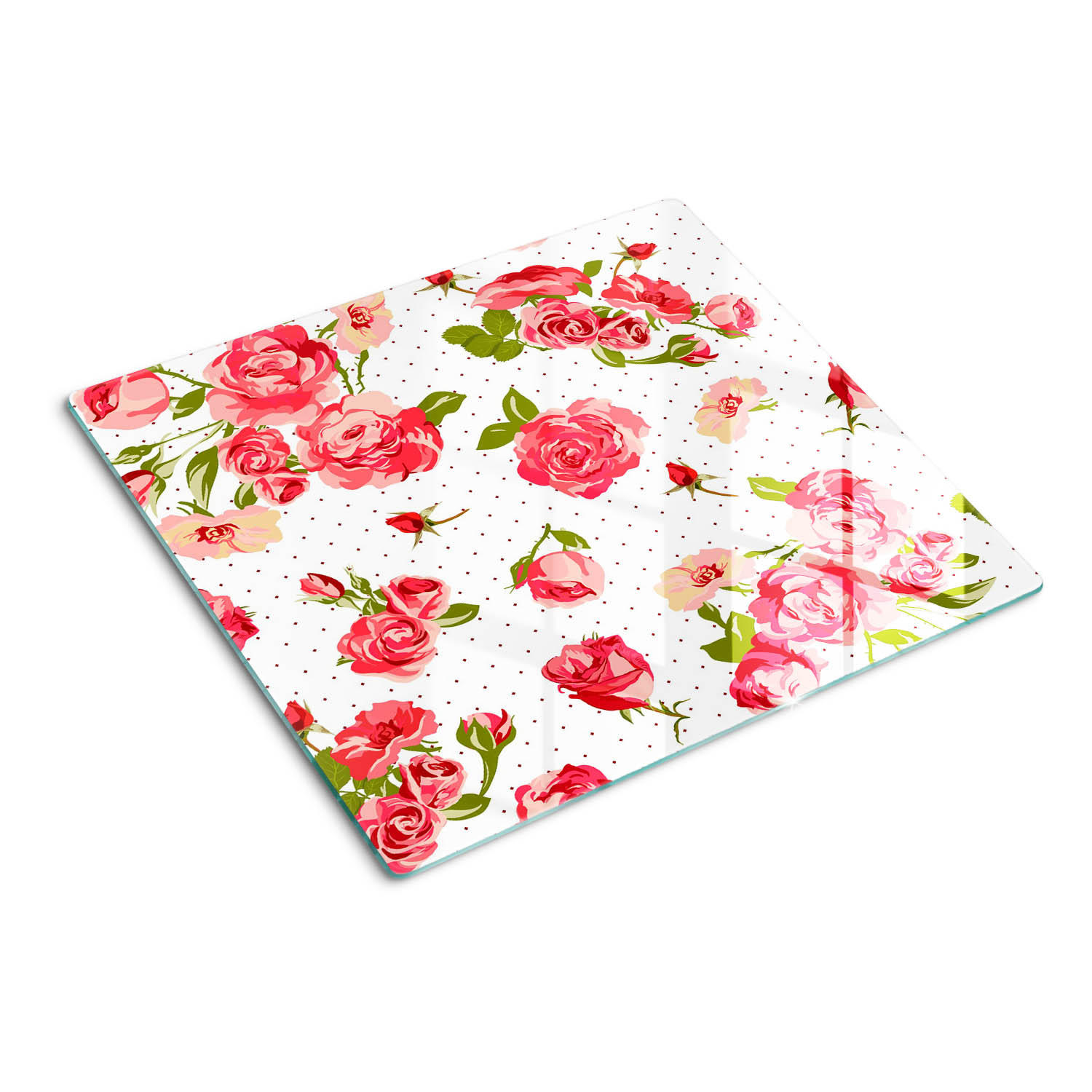 GLASPLATTE 60x52 cm Rosen - Pink, Glas (60/0.4/52cm) - TULUP