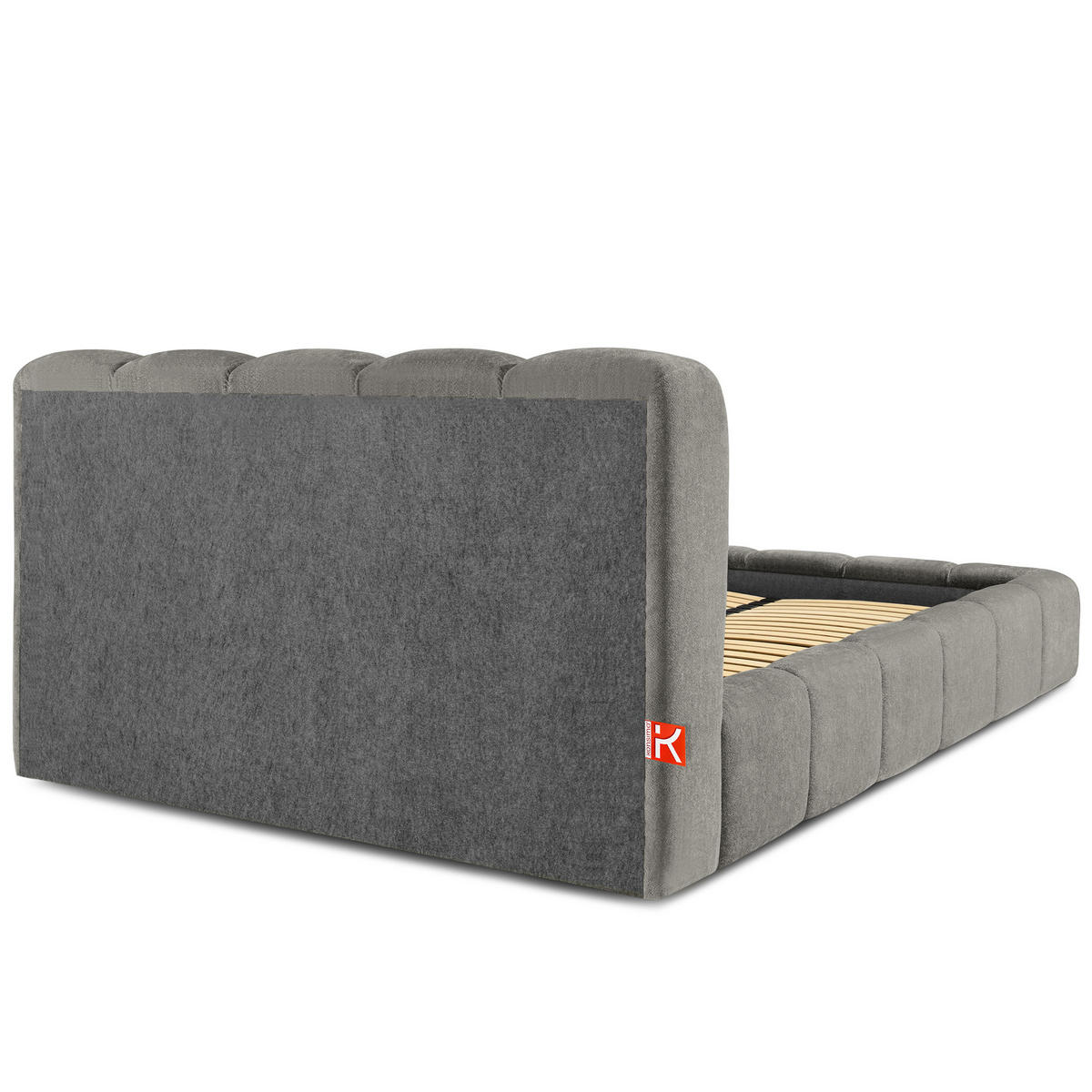 POLSTERBETT MERIDE Chenille, Dunkelgrau - Dunkelgrau/Schwarz, Holz/Textil (160/200cm) - KONSIMO®