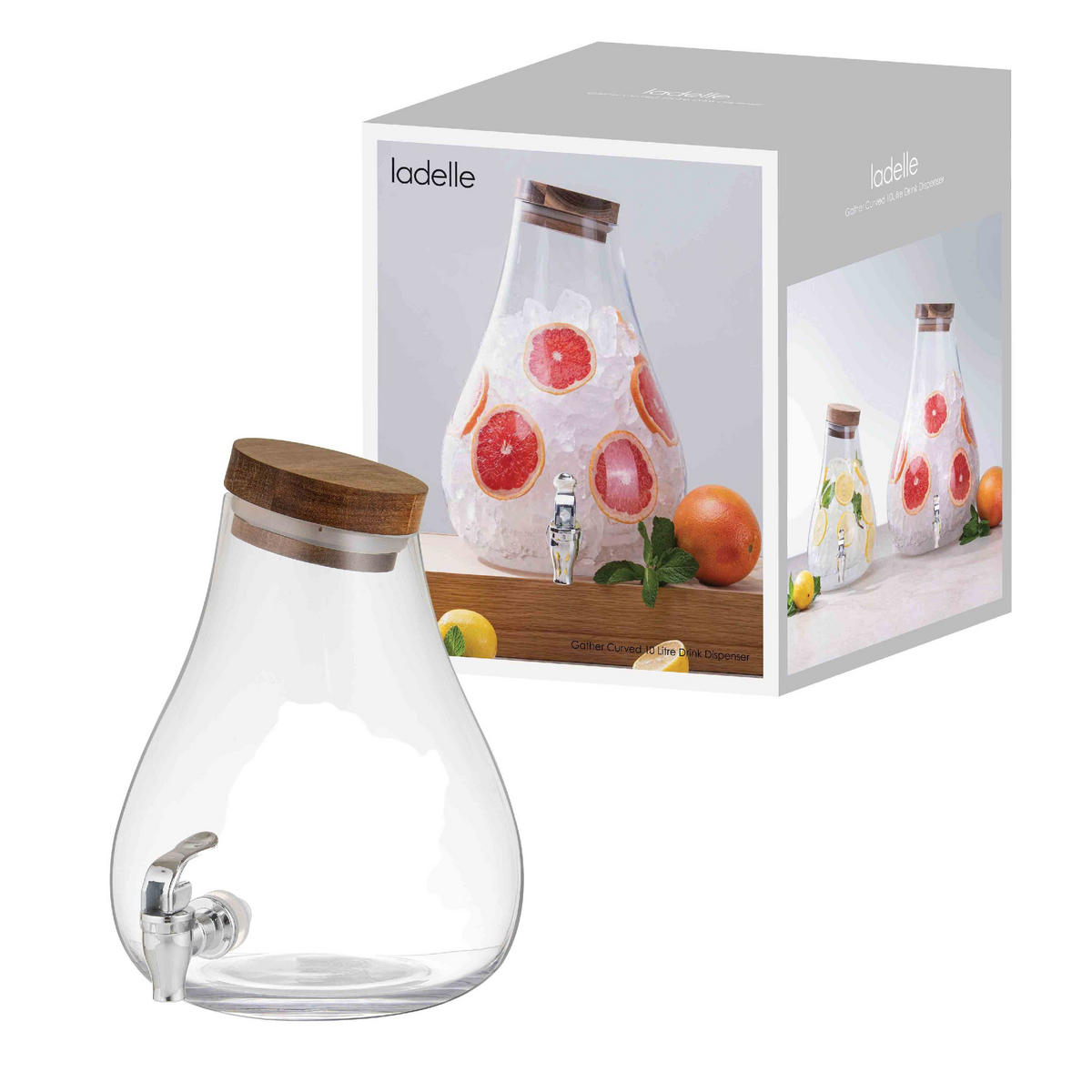 GETRÄNKESPENDER Gather - Klar, Glas (10L) - Ladelle