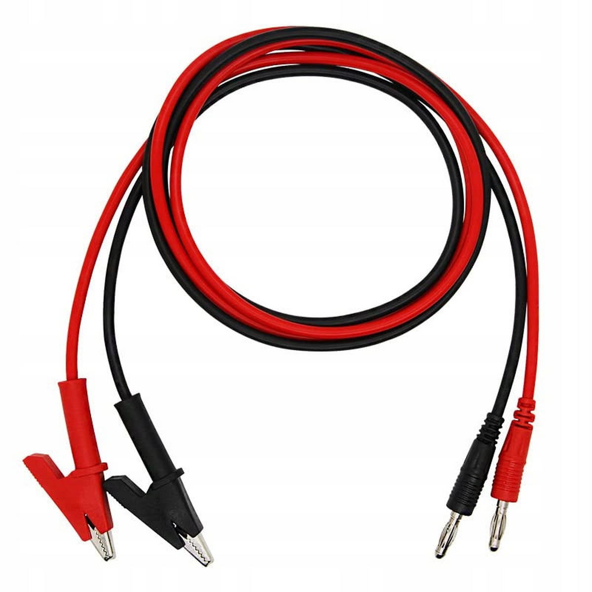 MESSKABEL Universal 2-tlg. Set, 100 cm, 1500 V, 15 A, Krokodilklemmen, Bananenstecker 4 mm, max. Öffnung 10 mm - Multicolor, Kunststoff/Metall (8/8/3cm)