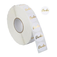 2500xDANKE-AUFKLEBER - Weiß, Papier/Kunststoff (11/3/11cm) - Relaxdays