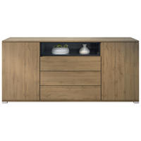 SIDEBOARD Skadu Schwarz Hochglanz - Schwarz Hochglanz, Holzwerkstoff (166.5/75.5/35cm) - Vladon