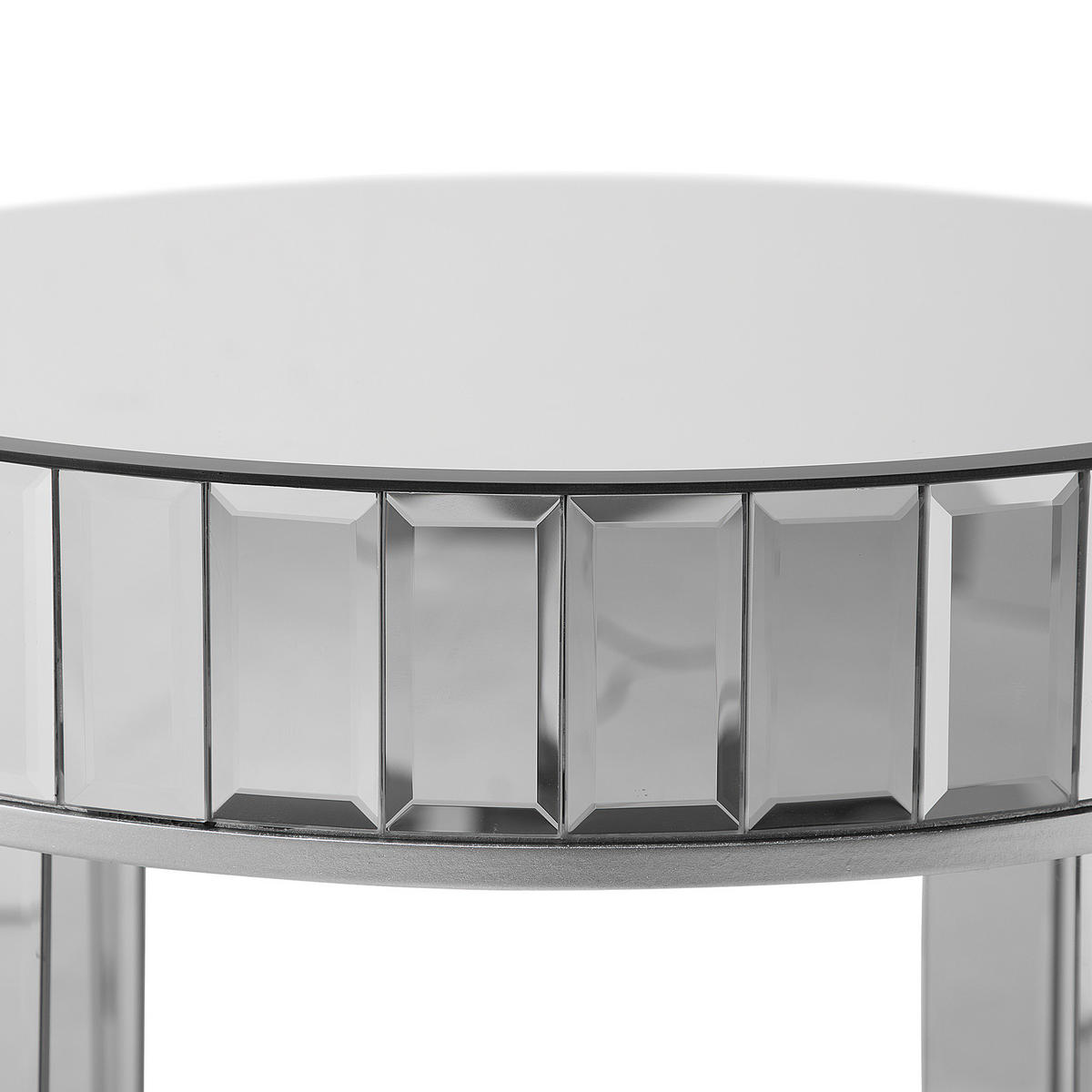 BEISTELLTISCH Glas Silber Rimarde - Silberfarben, Glas (60/60/71cm) - Beliani