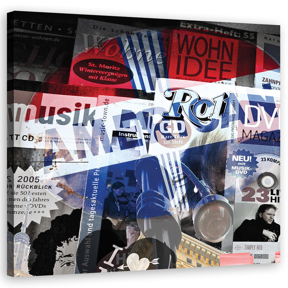 WANDBILD abstrakte kunst farbe - Multicolor, Textil (50/50cm) - Feeby