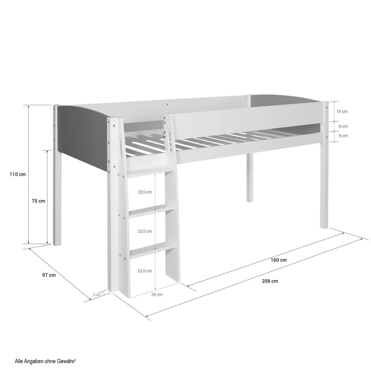 HOCHBETT 90/200 cm grau weiß - Weiß, Holz - Homestyle4u