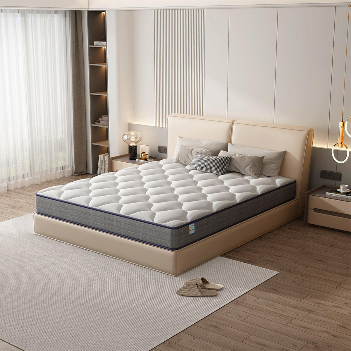 MEMORY-SCHAUM-MATRATZE 90/190 cm, Höhe ca.: 20 cm, Formschaum und Federn - Multicolor, Metall (90/190cm) - TEENO