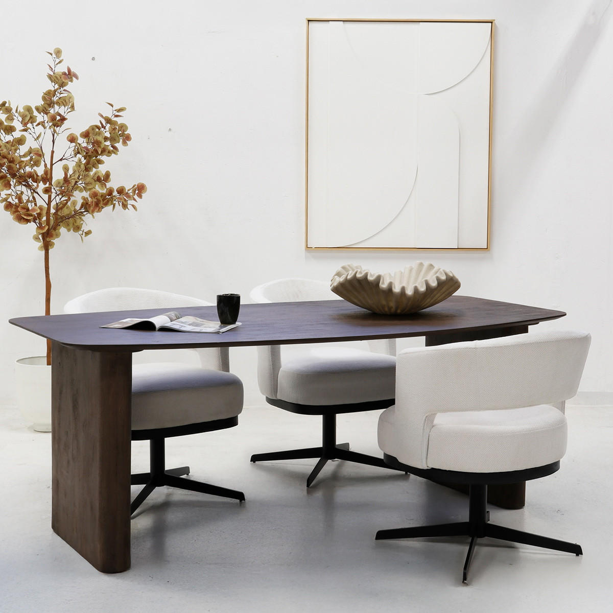 ESSTISCH oval aus Holz 200 cm, dunkelbraun - Dunkelbraun, Holz (200/100/75cm) - Giga Meubel