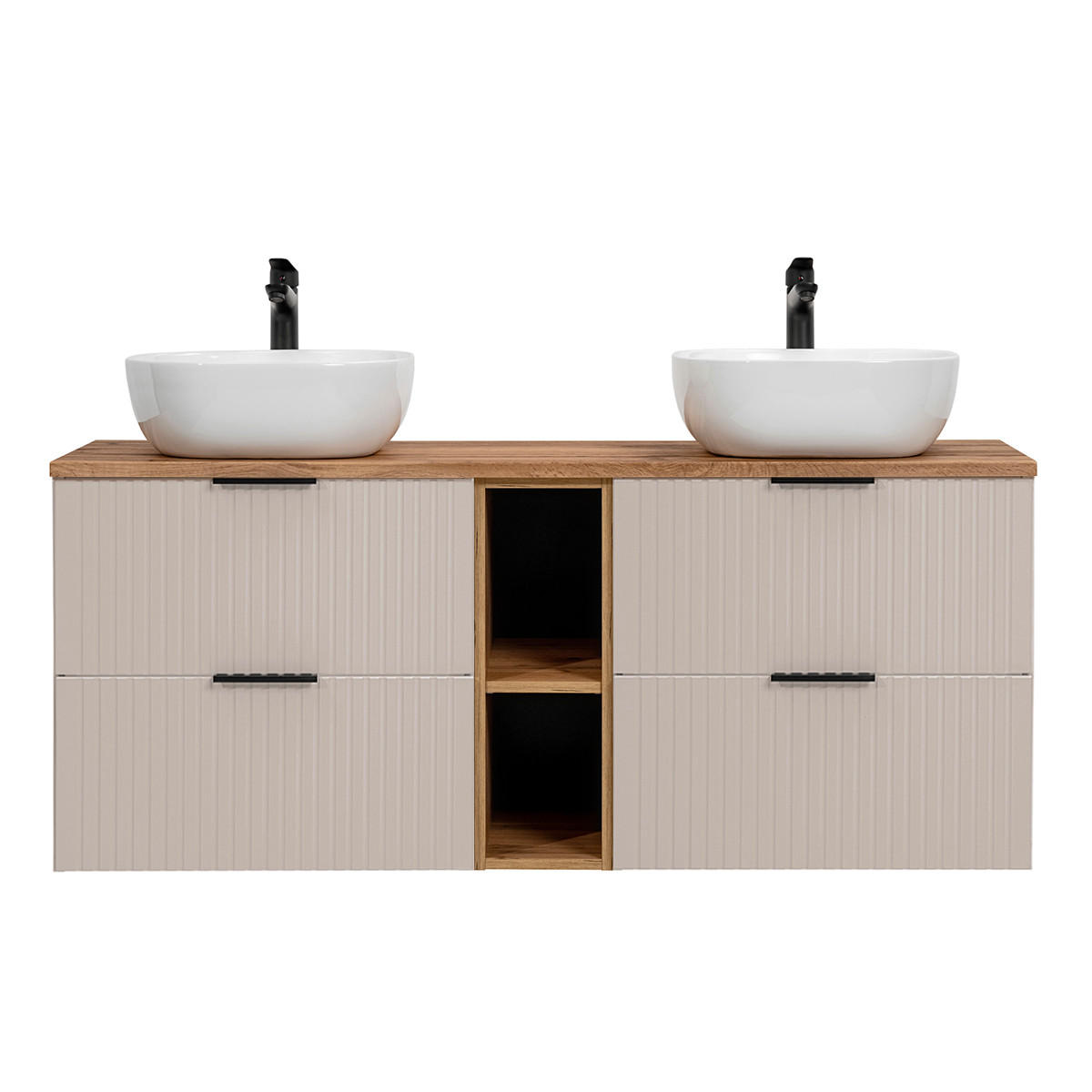 DOPPELWASCHTISCH 140.8cm Adriel Beige - Beige, Holzwerkstoff (140.8/59/46cm) - Petits-meubles