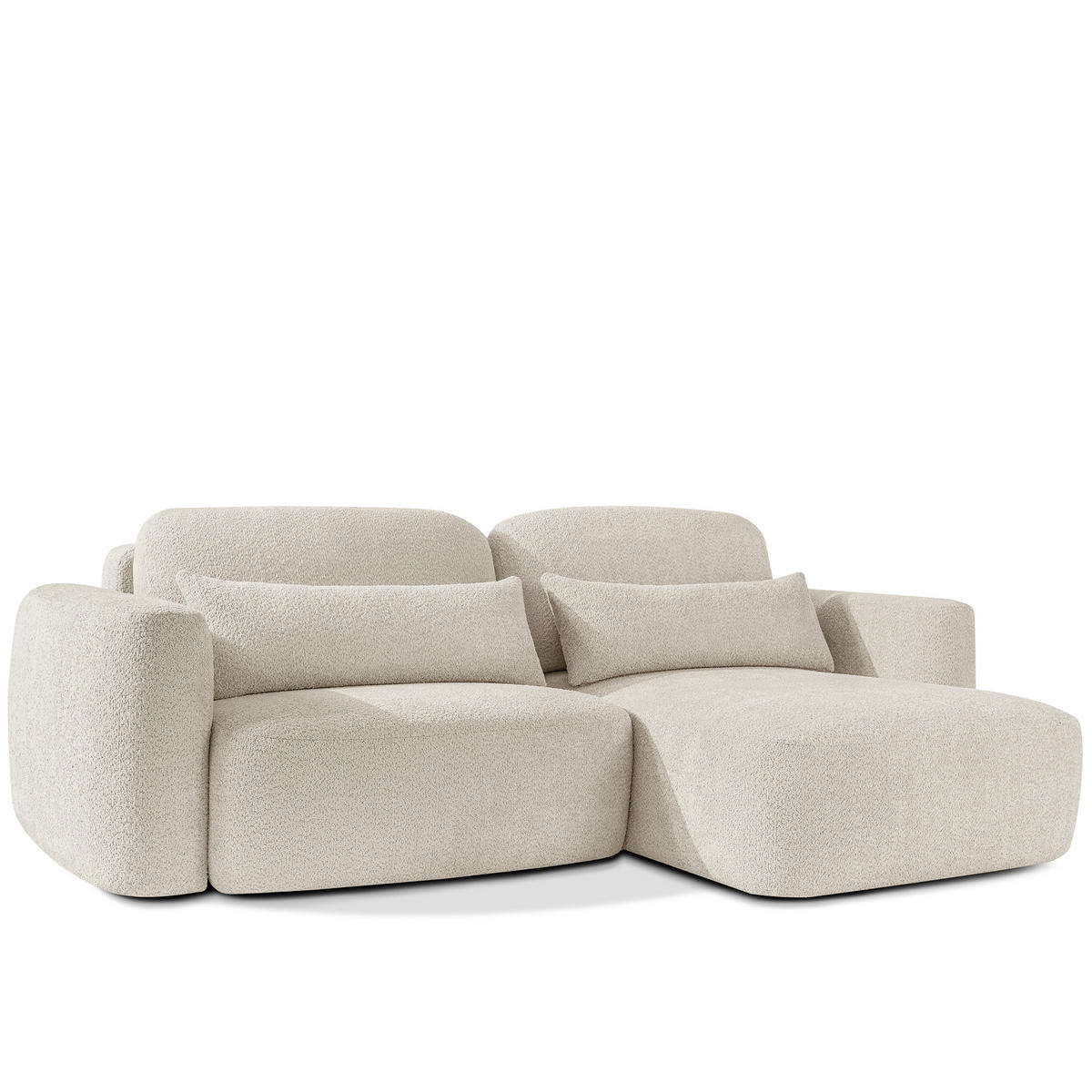 ECKSOFA rechts ELOSA - Weiß, Holz/Textil (245/165cm) - KONSIMO®