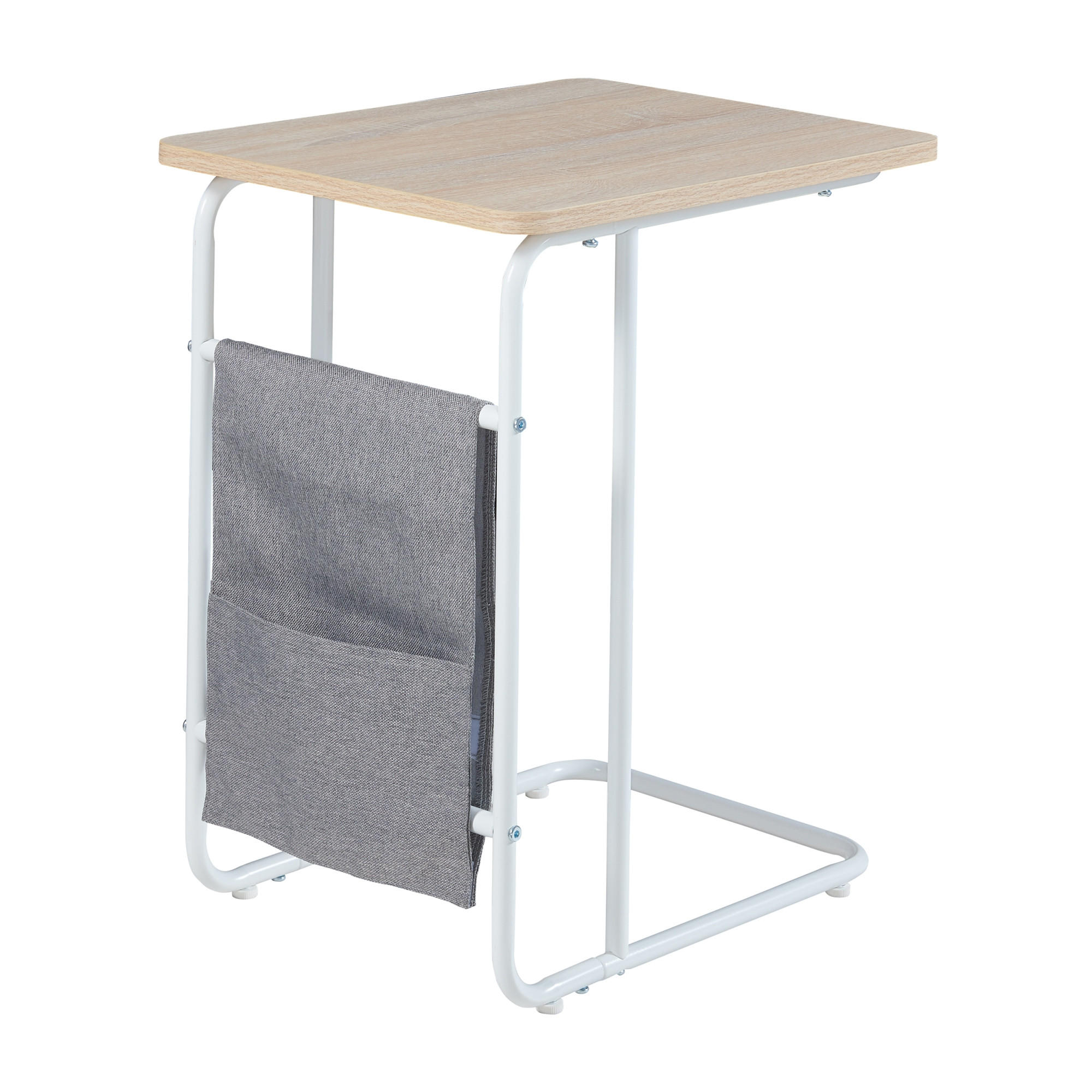 LAPTOPTISCH Dyrøy - Eichefarben/Weiß, Metall (37/48/56cm) - [en.casa]