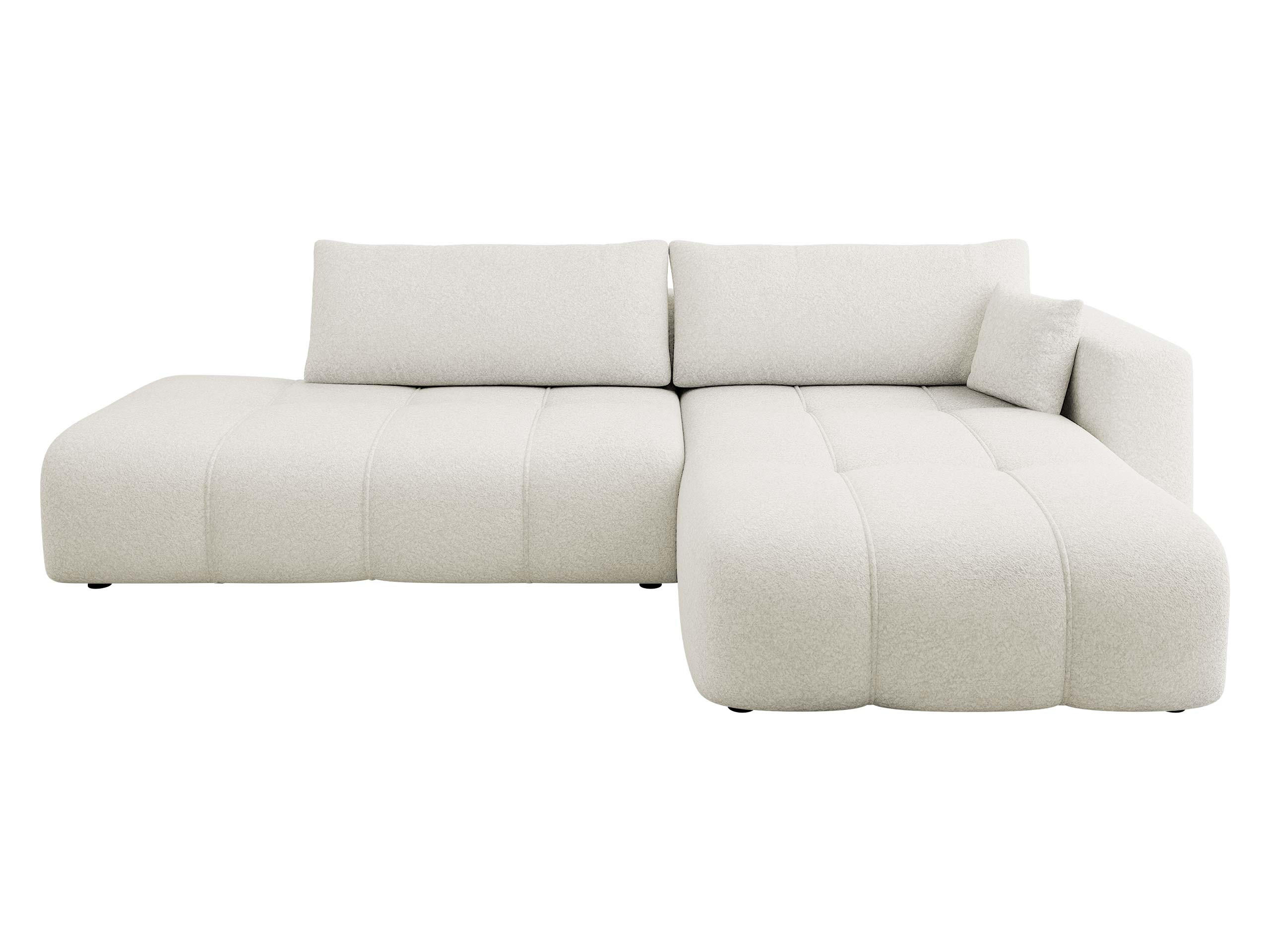 ECKSOFA Furyn O Boucle, Seite: Rechts - Creme/Schwarz, Holzwerkstoff/Kunststoff (262/145cm) - MIRJAN24