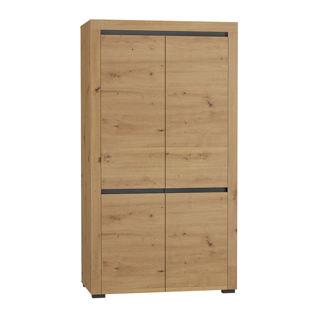 SCHRANK 2 Türen Kasla Holz und Anthrazitgrau - Grau, Holzwerkstoff (106/195/56cm) - Petits-meubles