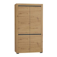 SKRIŇA 2 dvere Kasla Drevo a antracitová sivá - sivá, kompozitné drevo (106/195/56cm) - Petits-meubles