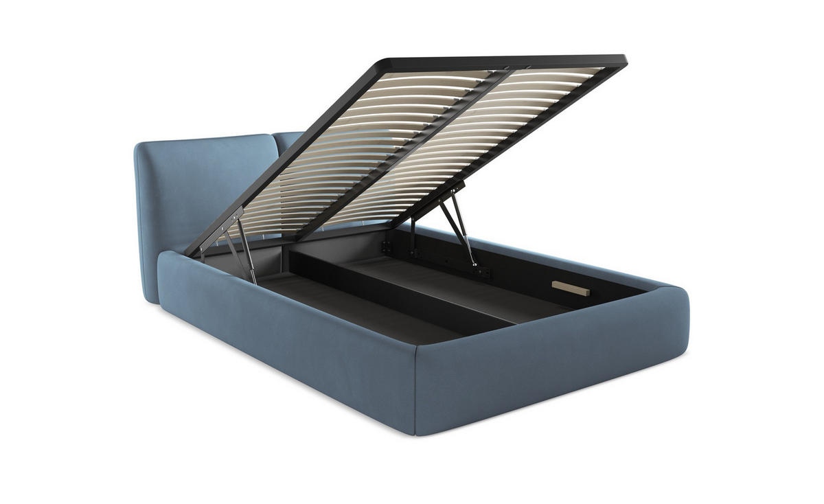 POLSTERBETT mit Bettkasten und Lattenrost 200x228 Schwarz - Schwarz, Kunststoff/Textil (180/200cm) - Makamii