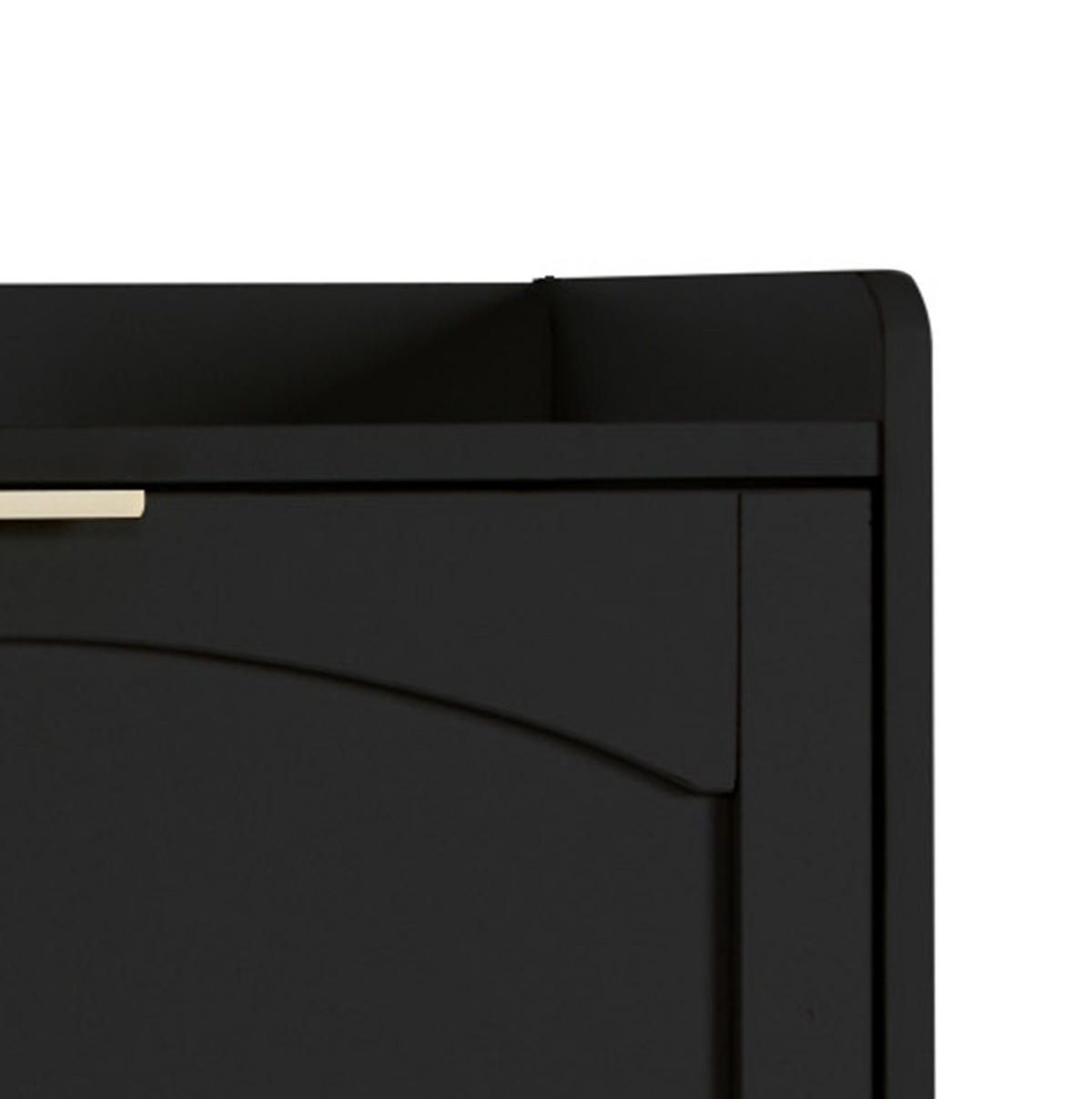 SCHUHSCHRANK aus Spanplatte 110x24x90cm in Schwarz mit 4 Klappfächern - Schwarz, Holzwerkstoff (110/90/24cm) - Modfu