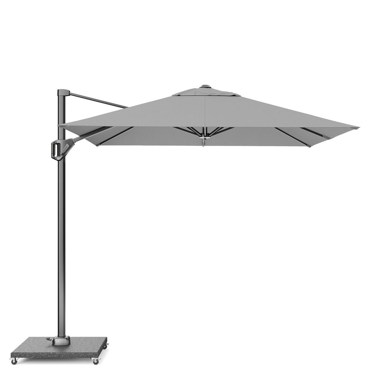 AMPELSCHIRM eckig 2.5 x 2.5 m Voyager T¹ Basic 360° kippbar hellgrau/anthrazit - Hellgrau, Metall (250/250cm) - Platinum