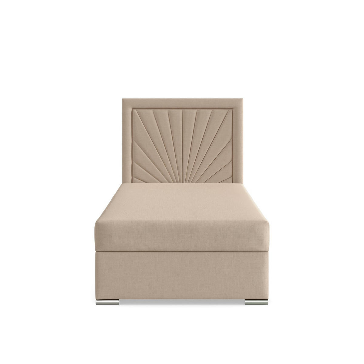 BOXBETT MIT KOPFTEIL 90x200 VICENZA, Beige - Beige, Textil (90/200cm) - Mebligo