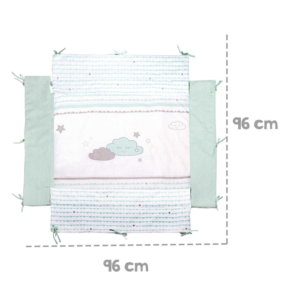 LAUFGITTEREINLAGE , Happy Cloud - Mintgrün, Textil (96/18/96cm) - Roba