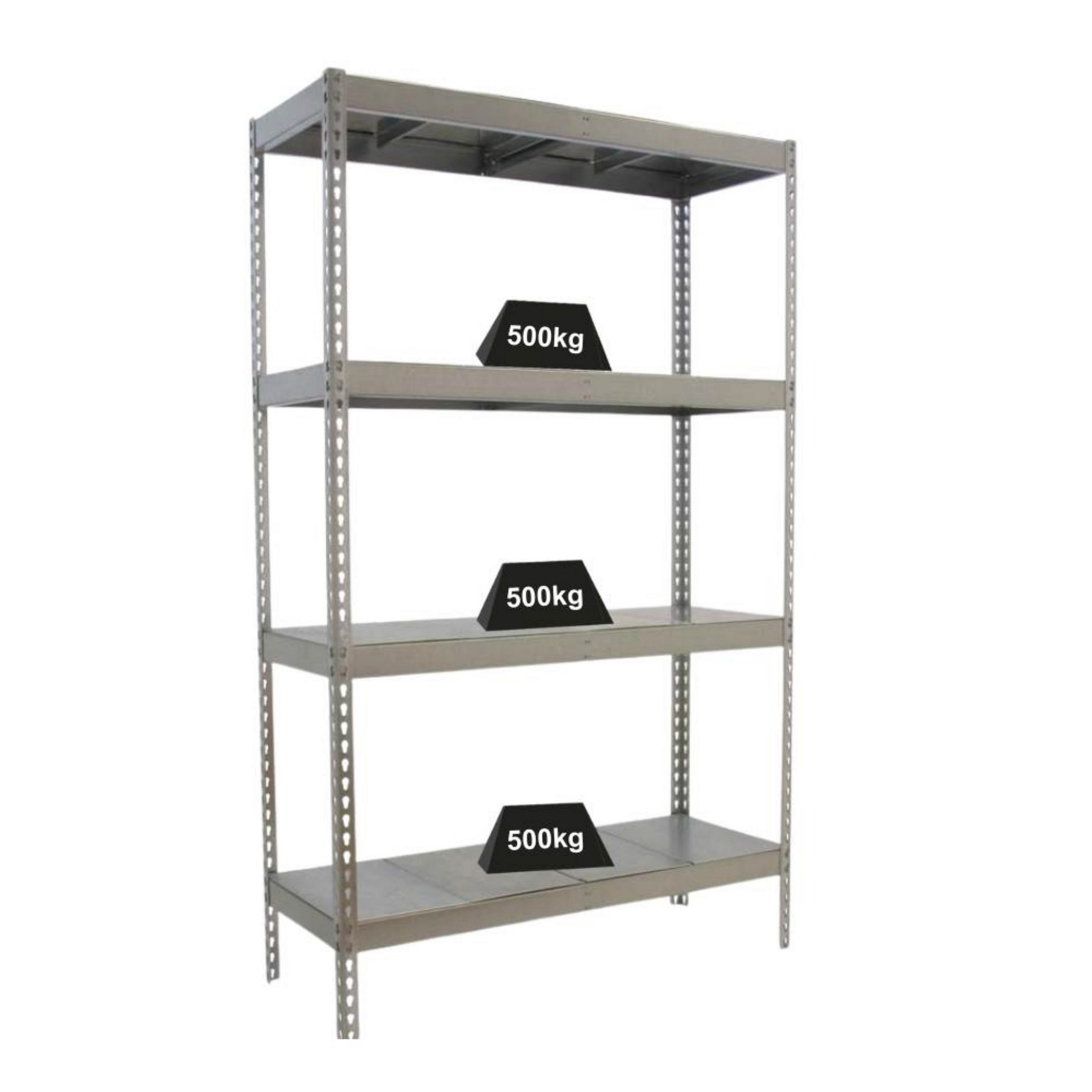 SCHWERLASTREGAL METAL BEAST FOUR | HxBxT 200x210x90cm | Fachlast 500kg | Verzinkt - Silberfarben, Metall (210/200/90cm) - PROREGAL