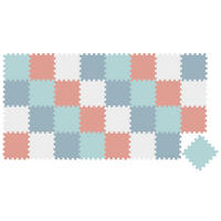 SPIELMATTE ab Null - 360/120/1 cm Puzzlematte Mint/Rosa/Weiß/Graublau - Multicolor, Kunststoff (30/30cm) - Littletom