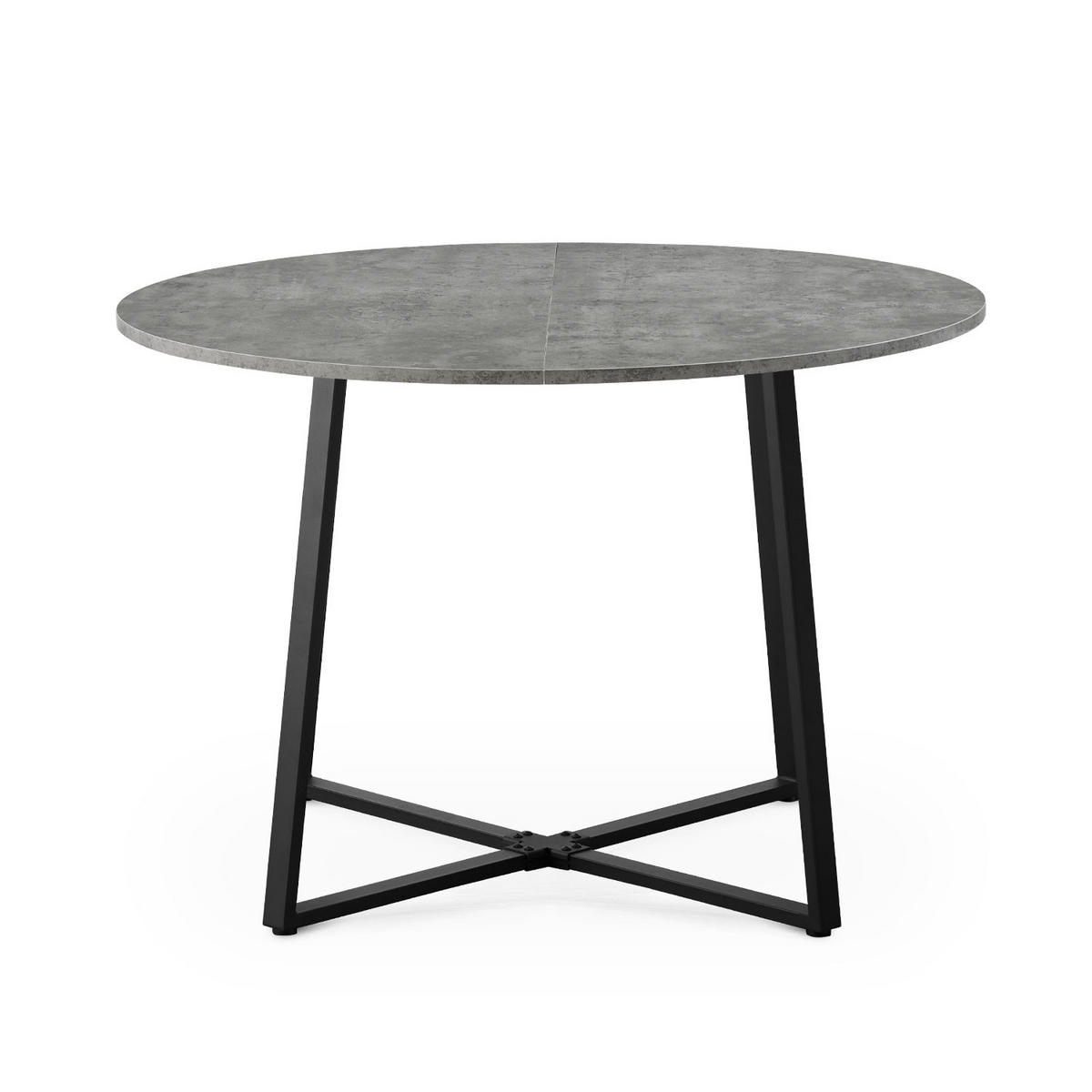 ESSTISCH NOA Beton, 110/110/76 cm - Schwarz/Grau, Holzwerkstoff/Metall (110/110/76cm) - B&D Home
