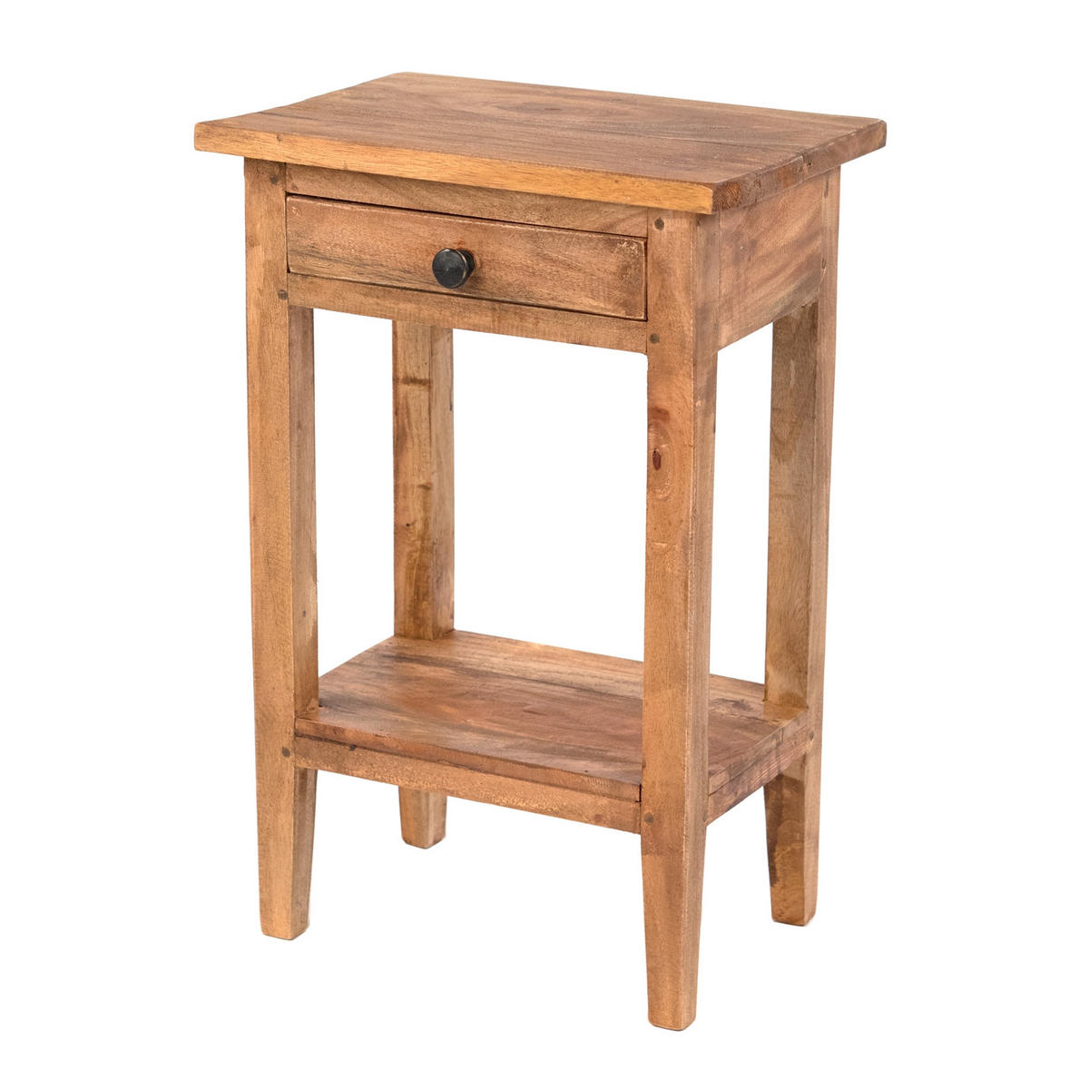 TELEFONTISCH PLANTA Mahagoni Massivholz, mit Schublade 02 hellbraun - Hellbraun, Holz (24/34/52cm) - DESIGN DELIGHTS