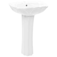 WASCHBECKEN Freistehendes Mit Säule Keramik Weiss 580/510/200 Mm - Weiß, Keramik (51/20/58cm) - vidaXL