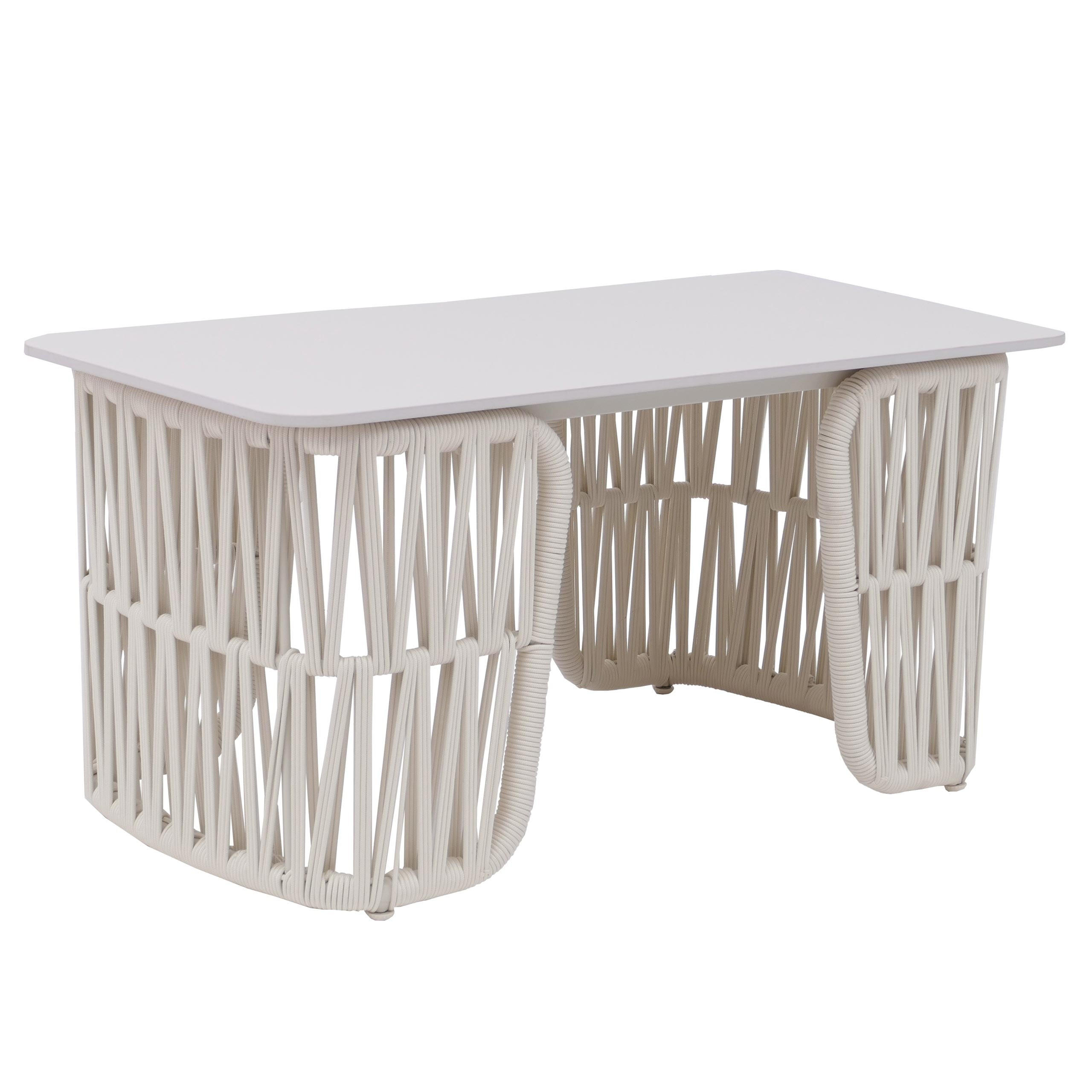 LOUNGETISCH eckig Cremeweiß - Weiß, Metall (45/90/43cm) - MCW