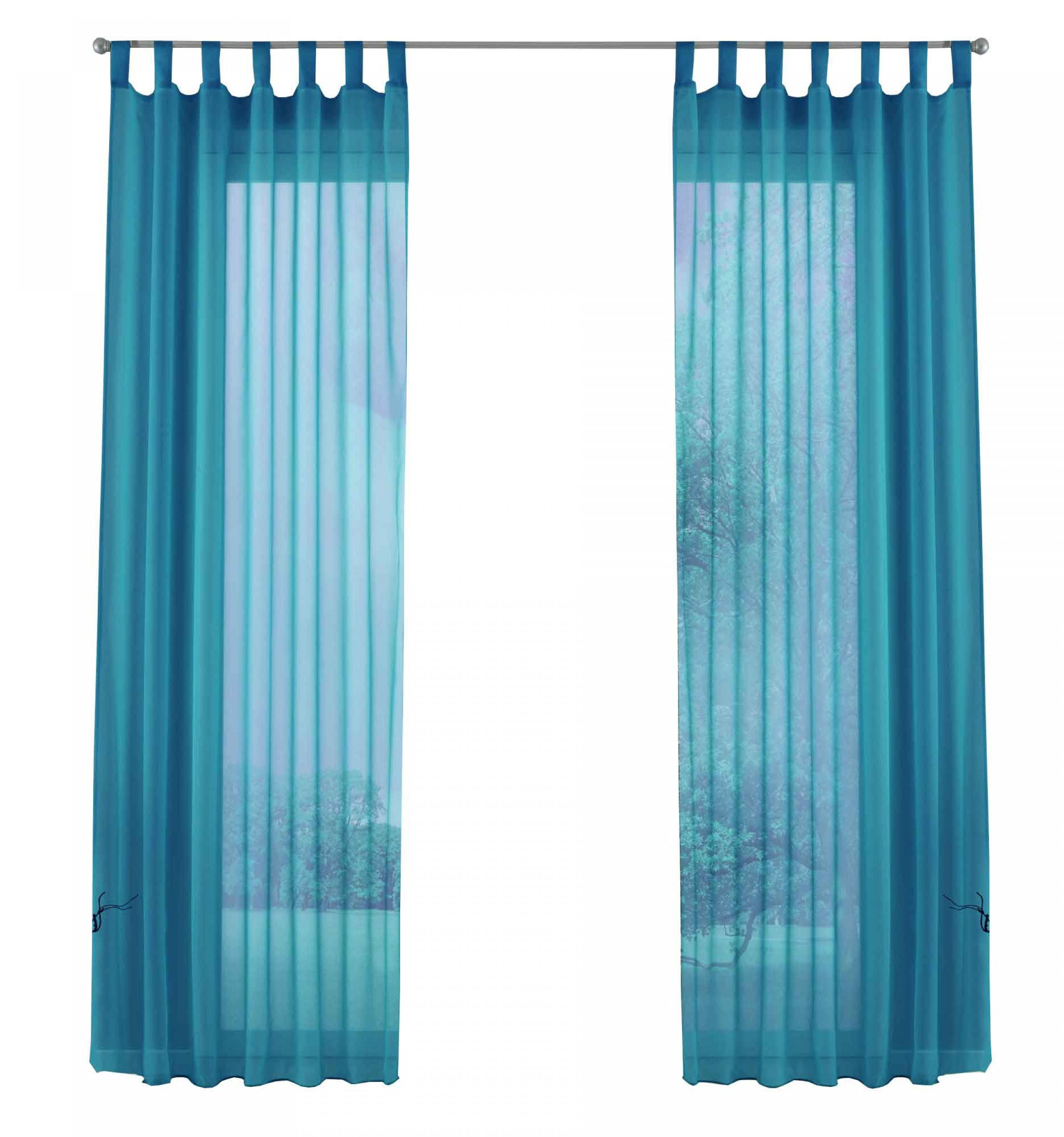 Gardinenbox.eu Schlaufengardinen Türkis 140x245 cm