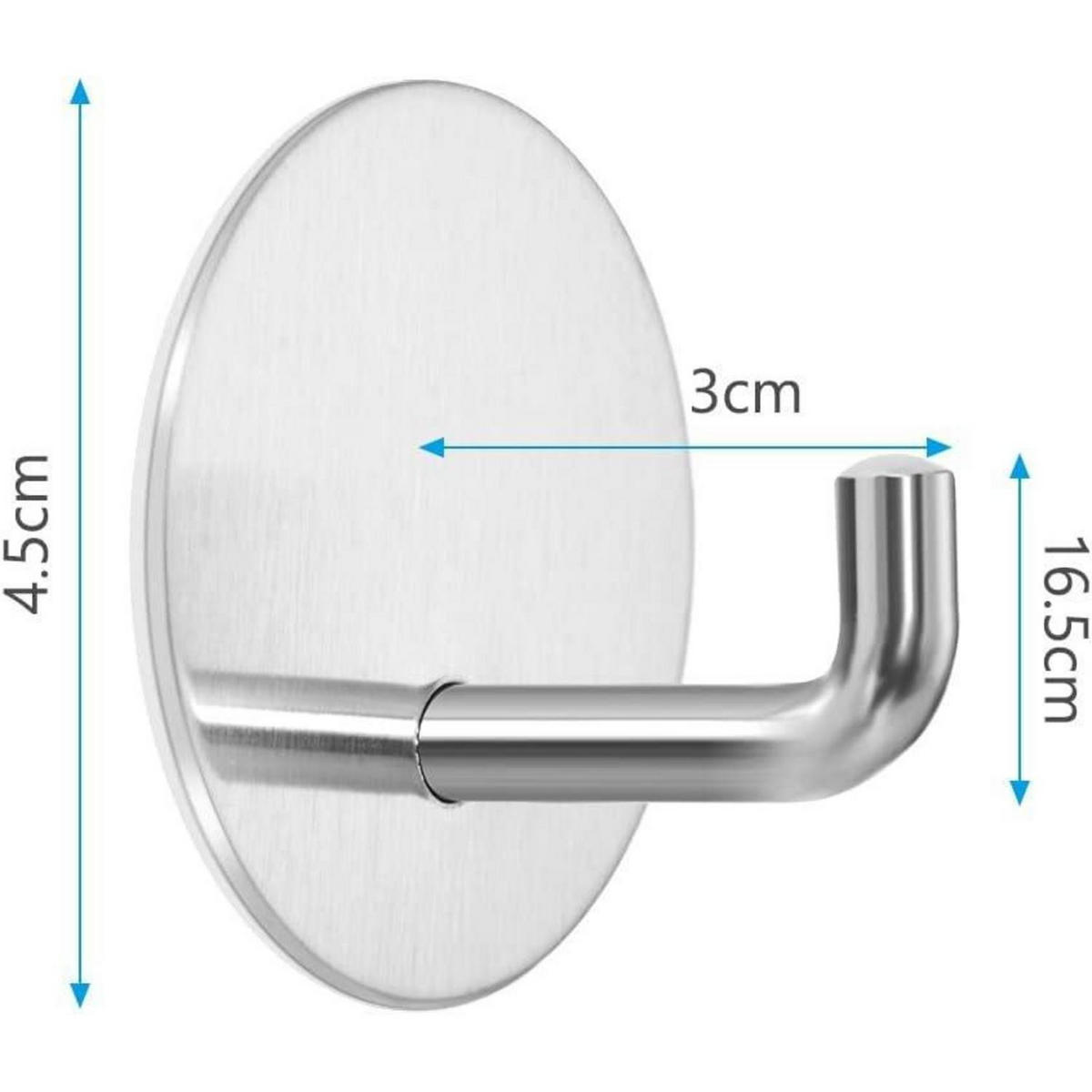HAKEN 6-teiliges Set Edelstahl selbstklebend rund - Silberfarben, Metall (3/4.5/16.5cm)