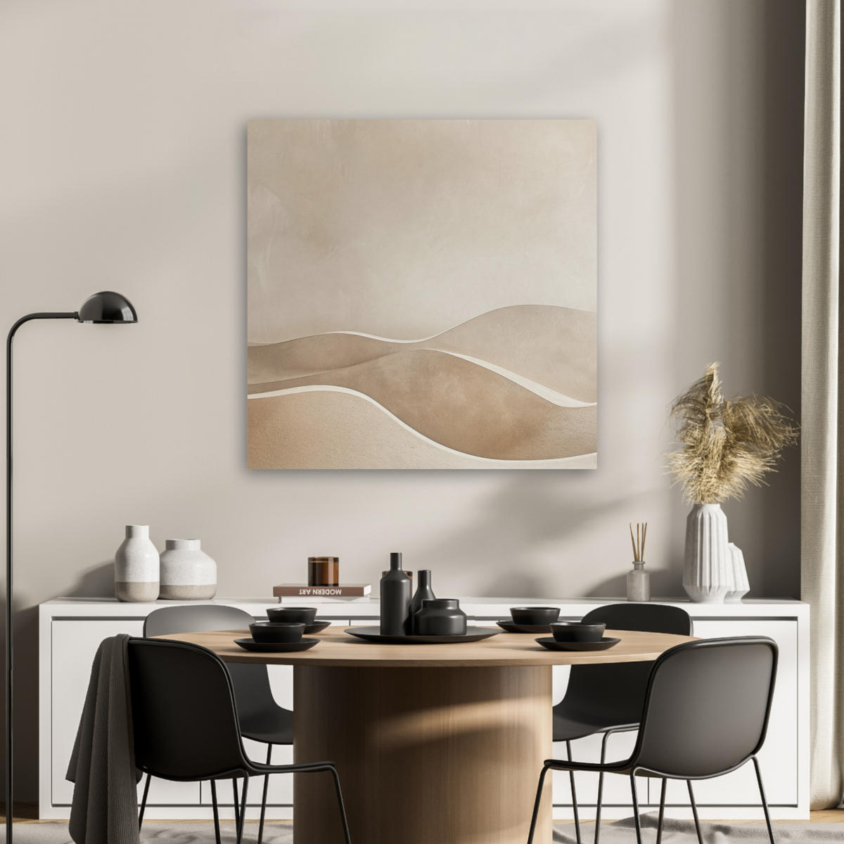 AKUSTIKBILD Beige - Natur - Abstrakt - Modern Akustikpaneele 80x80 cm - Beige, Kunststoff (80/80/0.9cm) - MuchoWow