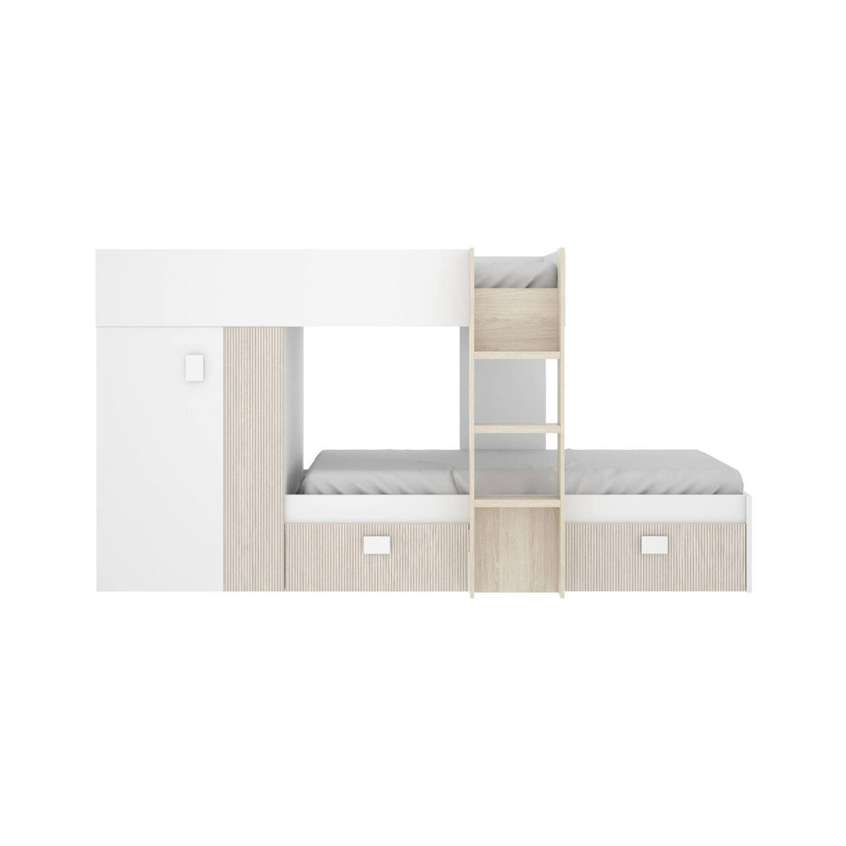 SCHLAFZIMMER Weiß, Eiche 111/271/150 cm - Eichefarben/Weiß, Holzwerkstoff (90/190cm) - DMORA