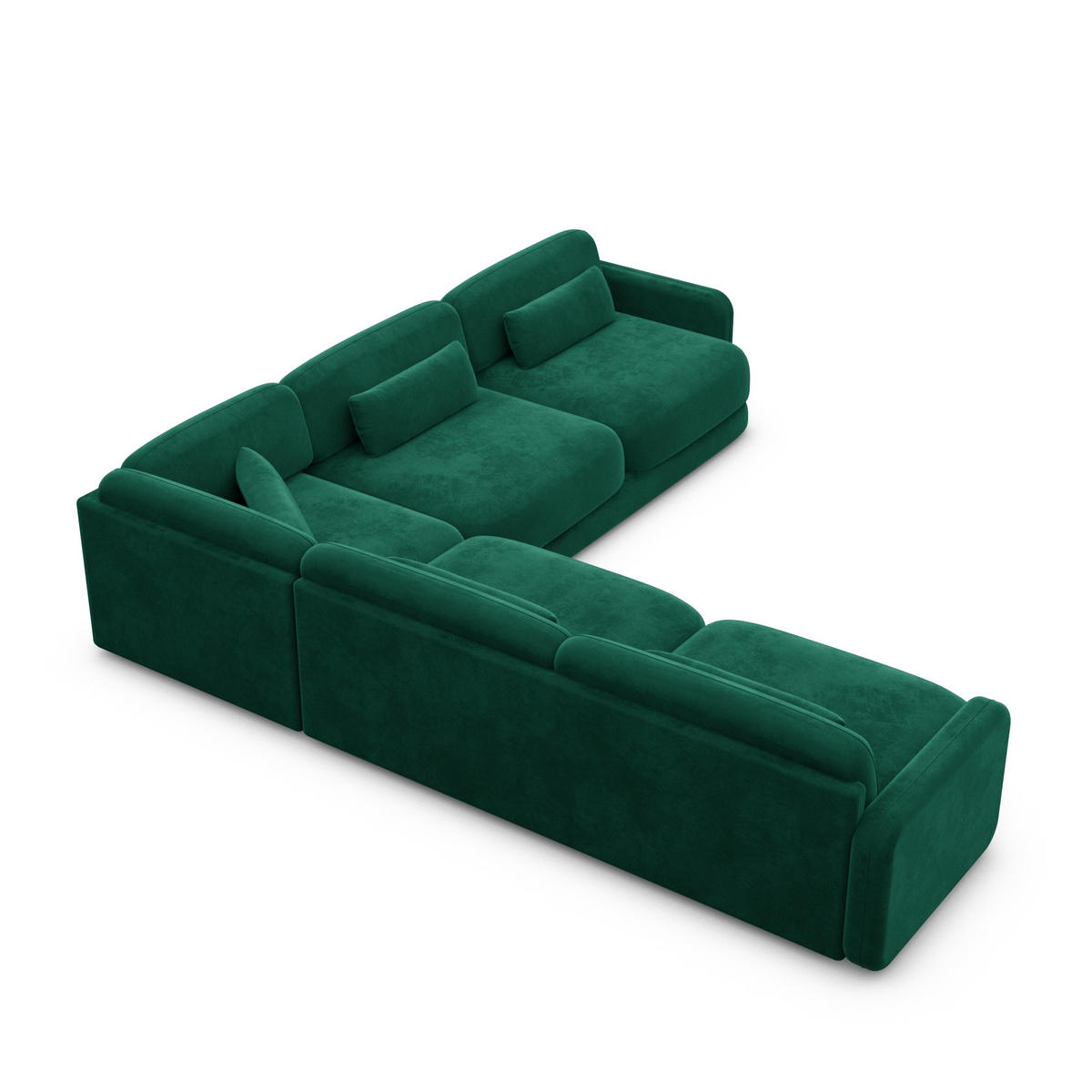 ECKSOFA Valencia L Form Samtstoff Grün - Grün, Textil (229/229cm) - Sofa Dreams