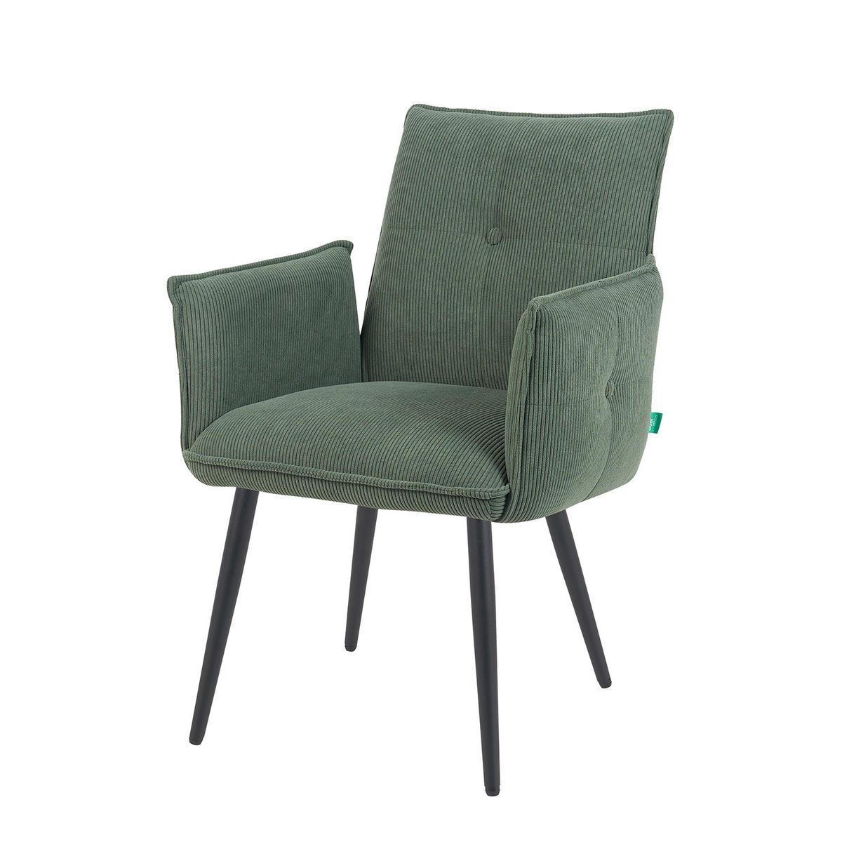 ESSZIMMERSTUHL Mika-Ayla - Schwarz/Grün, Textil/Metall (60/88/63cm) - DUBI Möbel