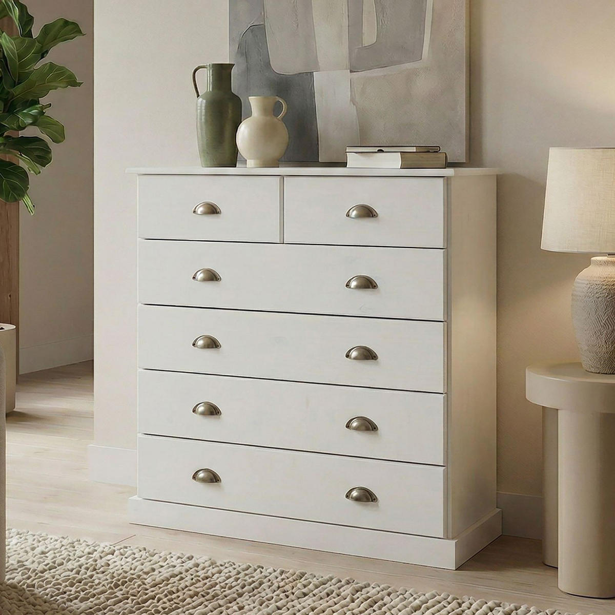 KOMMODE PARIS - Weiß, Holz (91/95/39cm) - IDIMEX