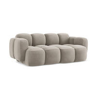 2-SITZER SOFA Samt Stoff Grau - Taupe/Schwarz, Holzwerkstoff/Kunststoff (210/72/115cm) - Makamii