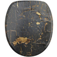 WC Sitz mit Absenkautomatik Shield - Schwarz, Holzwerkstoff (38/6/47cm) - Sanilo