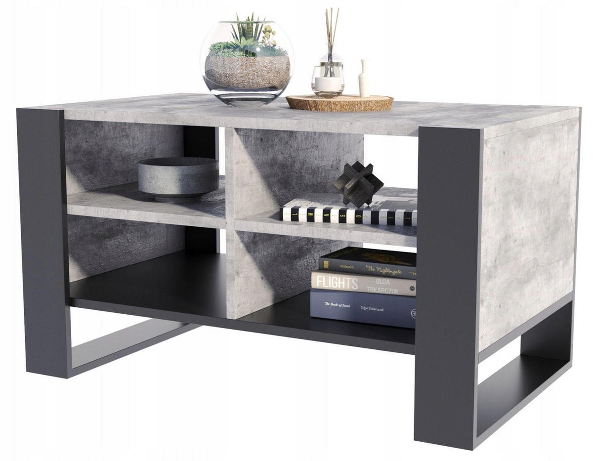 COUCHTISCH FIGA Beton-Schwarz 100/53,6/50 cm - Multicolor, Holzwerkstoff (53.6/100/50cm) - Matkam Möbel