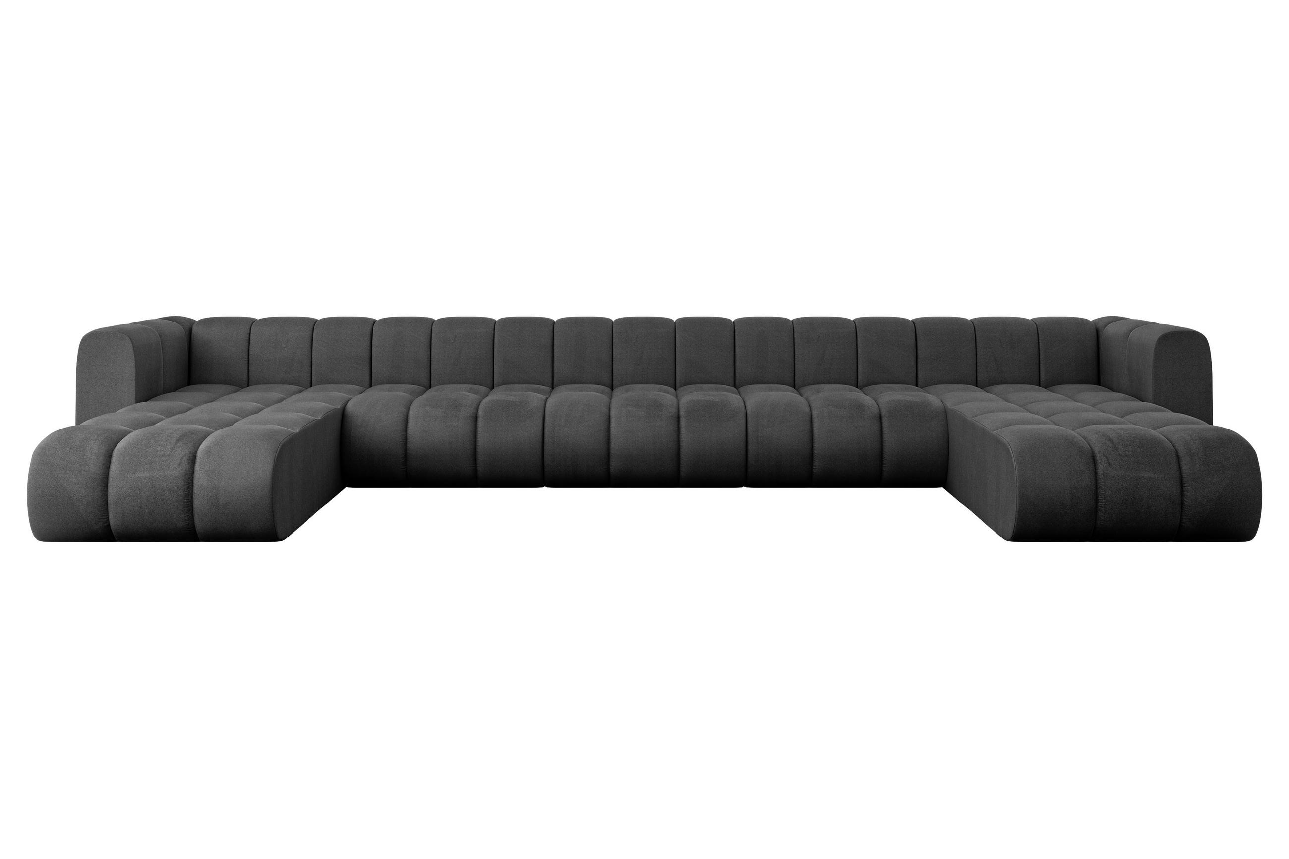 WOHNLANDSCHAFT modulares Sofa Joren-U3 - 501x177x70 cm Schwarz - Schwarz, Holzwerkstoff/Textil (501/70/177cm) - ALTDECOR