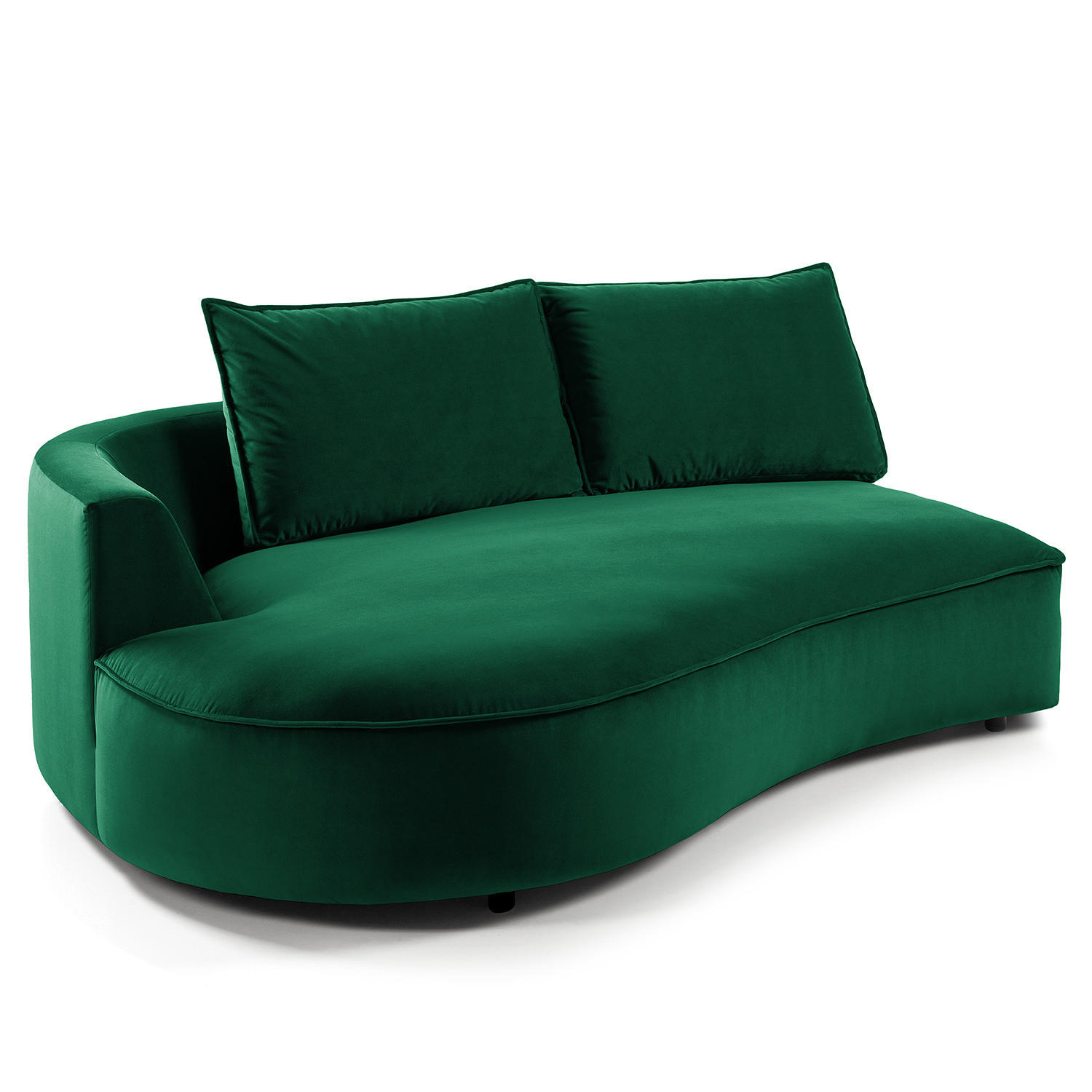OTTOMANE - modular - Dunkelgrün/Schwarz, Kunststoff/Textil (196/82/146cm) - home24
