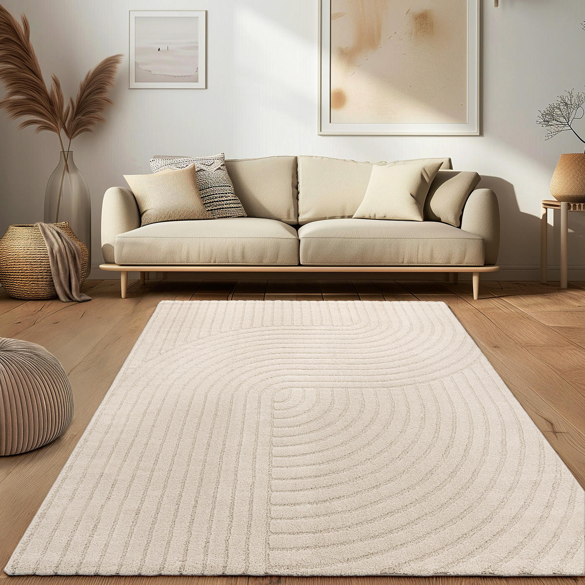KURZFLORTEPPICH 160/220 cm Aura 701 - Creme, Textil (160/220cm) - Paco Home