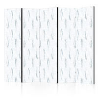 PARAVENT Akustik 5-tlg 225x172 cm Abstrakte Fische - Grau, Holz/Textil (225/172/3cm) - Muralo