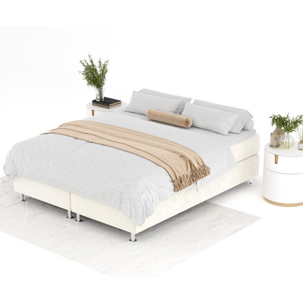 Thumbnail - Maison de Reve Boxspringbett, Creme, Textil, Buche, Kiefer, H3, Höhe ca. 21 cm, 160x200 cm, Oeko-Tex® Standard 100, FSC ...