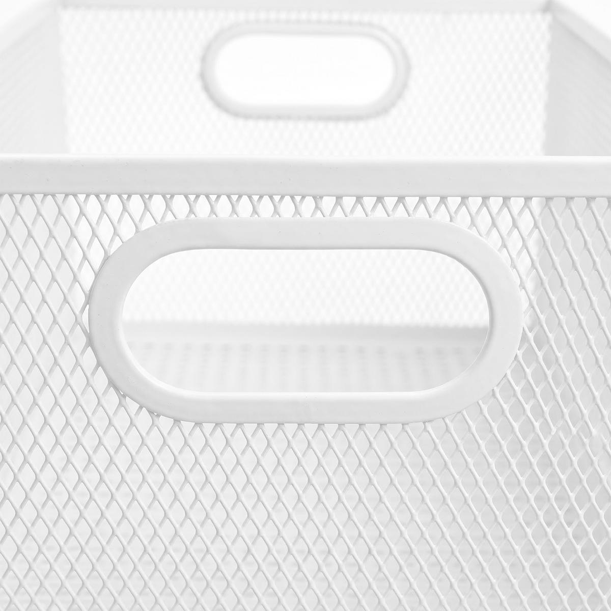 3-DIEL. sada úložných košov - biela, kov (18/36.5/18cm) - Relaxdays